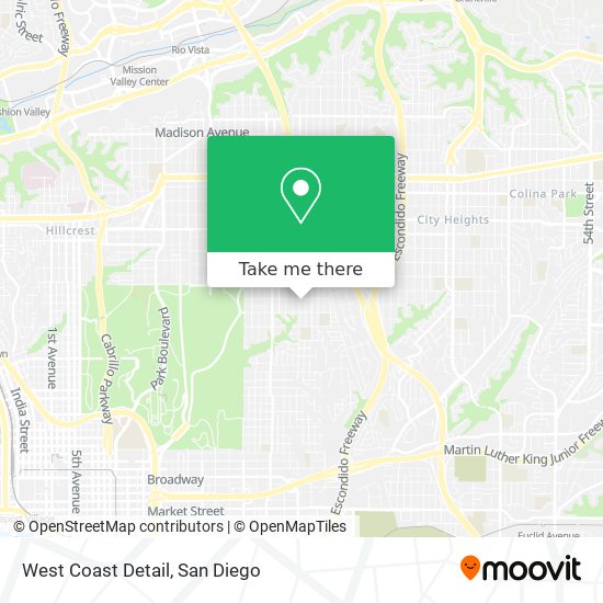 Mapa de West Coast Detail