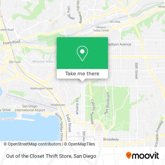 Out of the Closet Thrift Store map