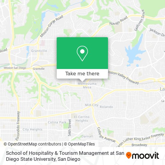 School of Hospitality & Tourism Management at San Diego State University map
