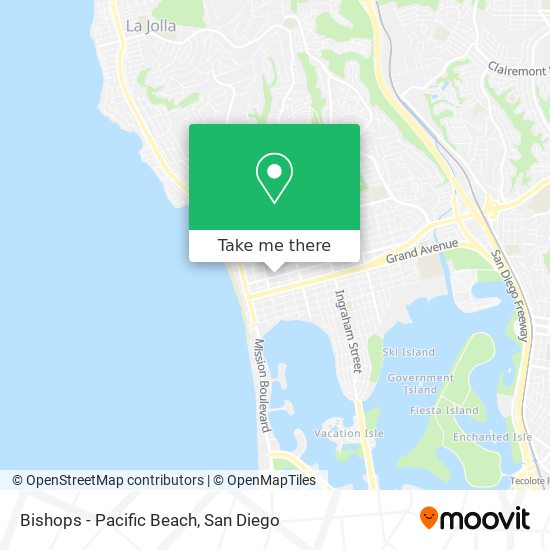 Bishops - Pacific Beach map