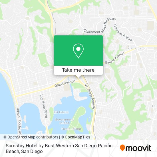 Mapa de Surestay Hotel by Best Western San Diego Pacific Beach