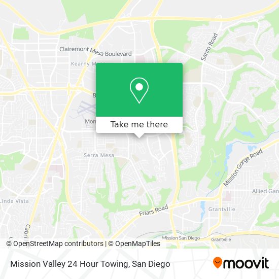 Mission Valley 24 Hour Towing map