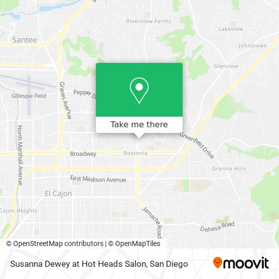 Susanna Dewey at Hot Heads Salon map