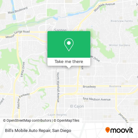 Bill's Mobile Auto Repair map