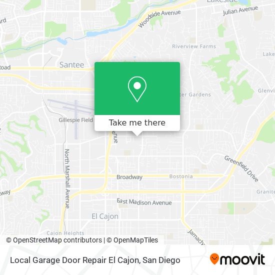 Local Garage Door Repair El Cajon map