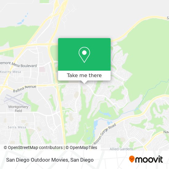 Mapa de San Diego Outdoor Movies