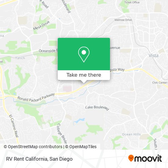 Mapa de RV Rent California