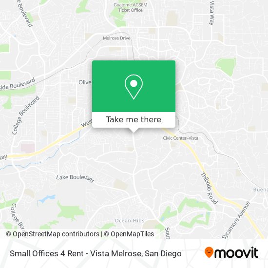 Small Offices 4 Rent - Vista Melrose map