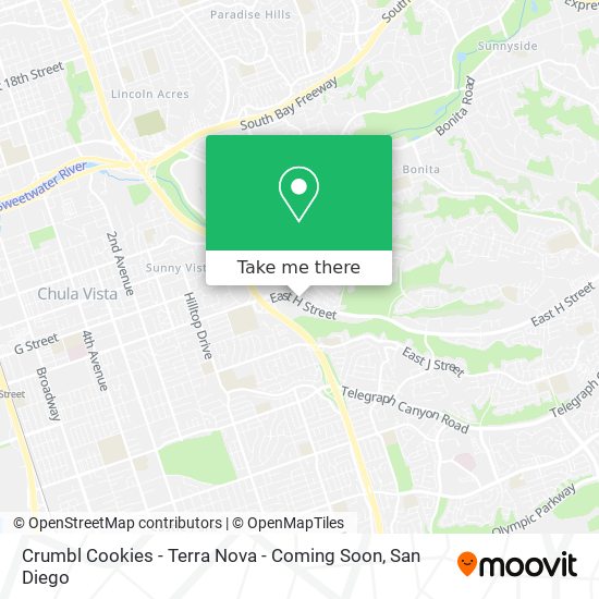 Mapa de Crumbl Cookies - Terra Nova - Coming Soon