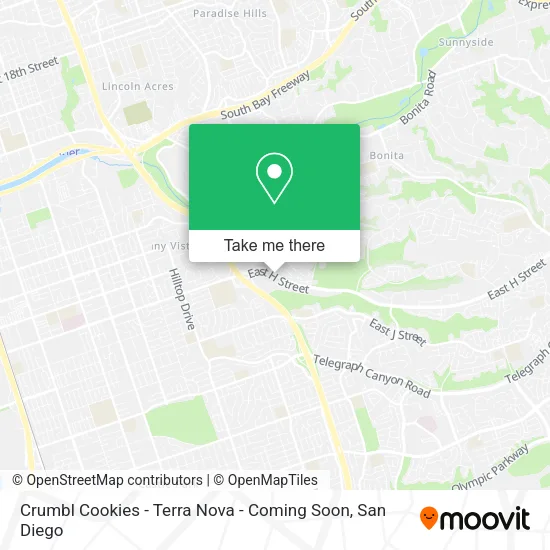 Mapa de Crumbl Cookies - Terra Nova - Coming Soon