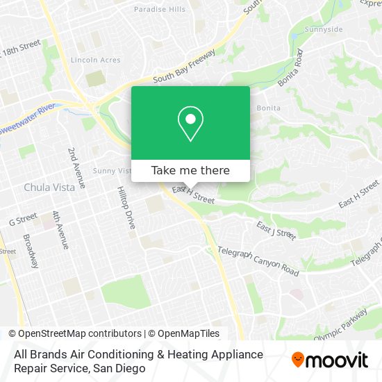 All Brands Air Conditioning & Heating Appliance Repair Service map