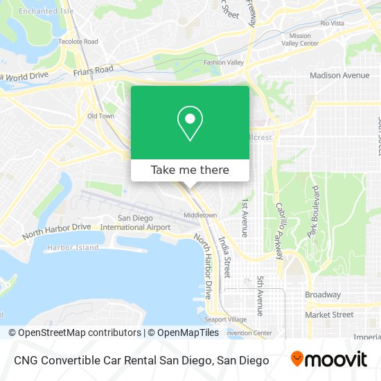 Mapa de CNG Convertible Car Rental San Diego