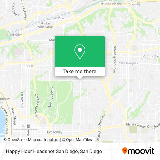 Mapa de Happy Hour Headshot San Diego