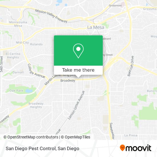 Mapa de San Diego Pest Control