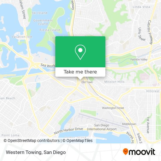 Western Towing map