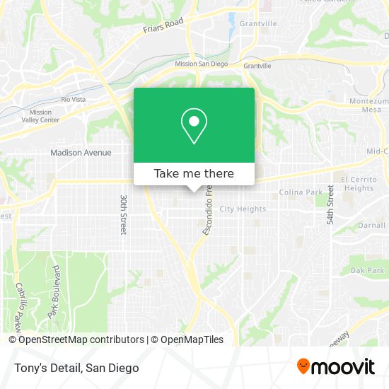 Tony's Detail map