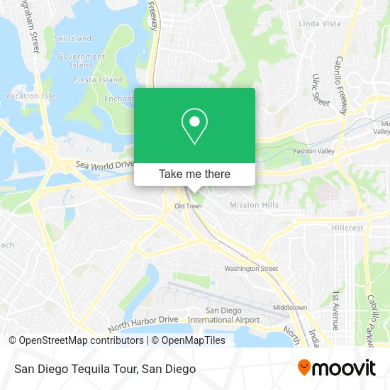 San Diego Tequila Tour map