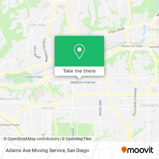 Mapa de Adams Ave Moving Service