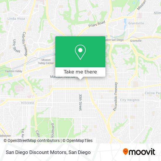 Mapa de San Diego Discount Motors