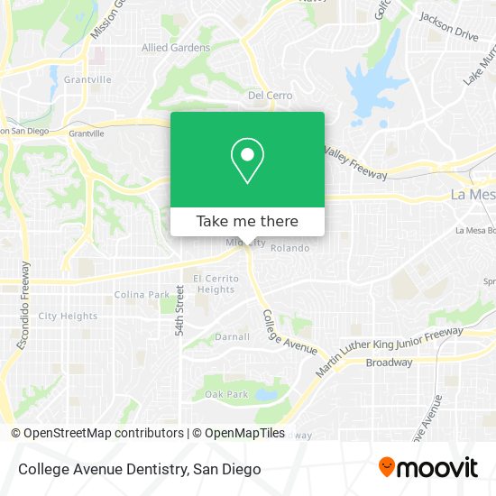 Mapa de College Avenue Dentistry