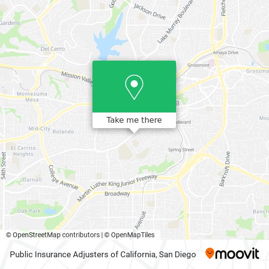 Public Insurance Adjusters of California map