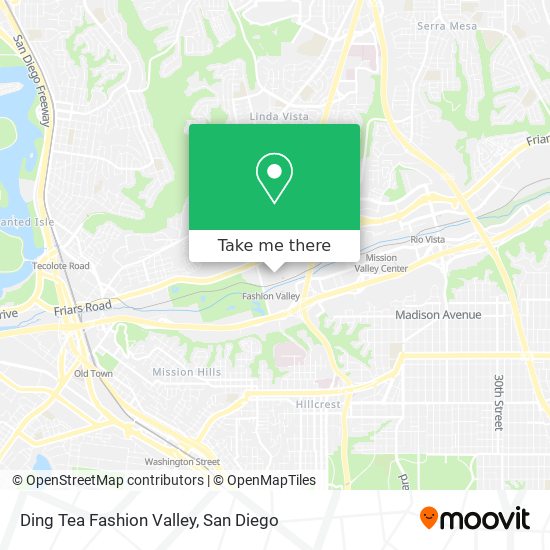 Ding Tea Fashion Valley map