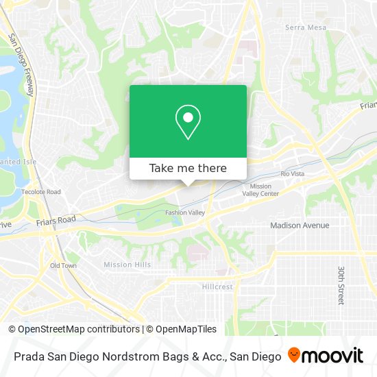 Mapa de Prada San Diego Nordstrom Bags & Acc.