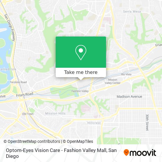 How to get to Optom-Eyes Vision Care - Fashion Valley Mall in San Diego by  Bus or Cable Car?