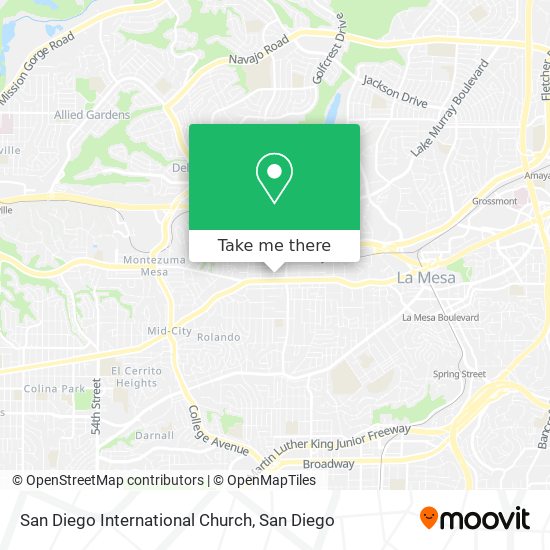 Mapa de San Diego International Church