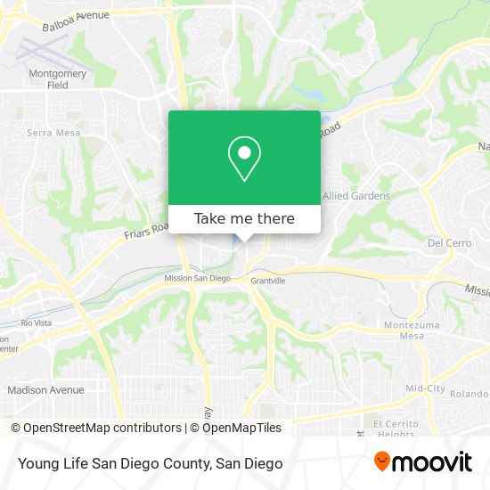 Mapa de Young Life San Diego County