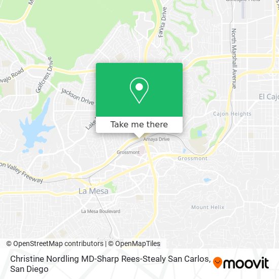 Mapa de Christine Nordling MD-Sharp Rees-Stealy San Carlos