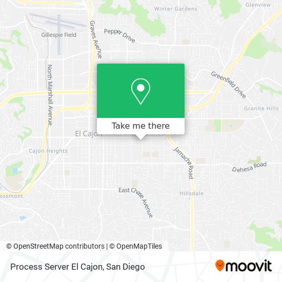 Process Server El Cajon map