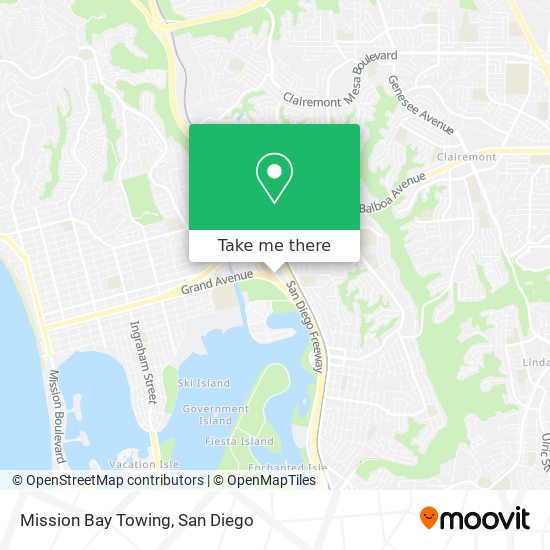 Mission Bay Towing map