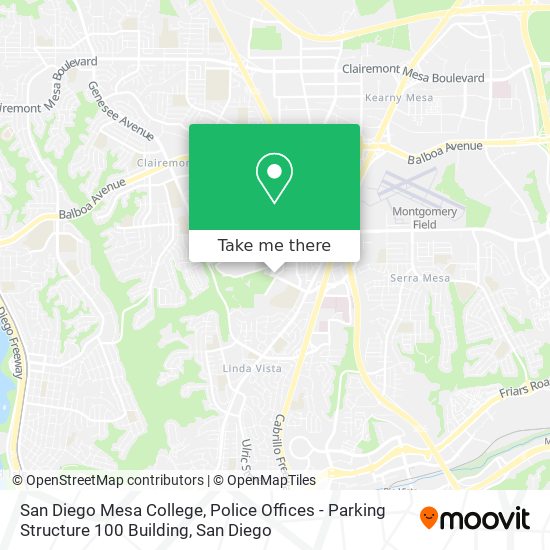 San Diego Mesa College, Police Offices - Parking Structure 100 Building map