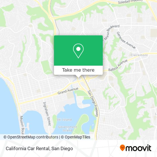 California Car Rental map