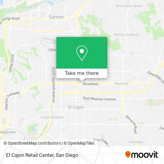 El Cajon Retail Center map