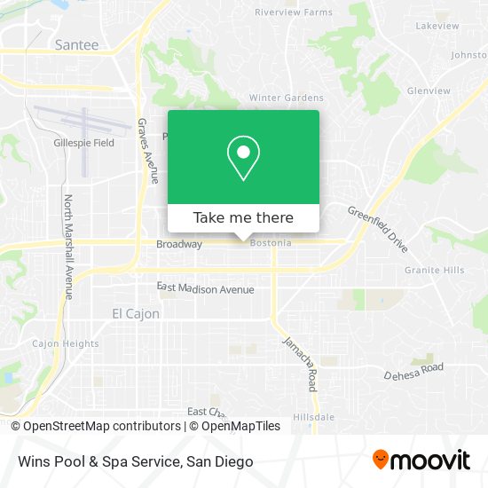 Wins Pool & Spa Service map