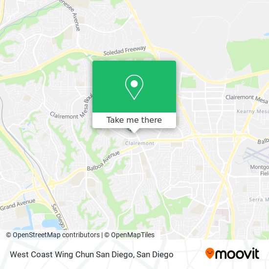 West Coast Wing Chun San Diego map