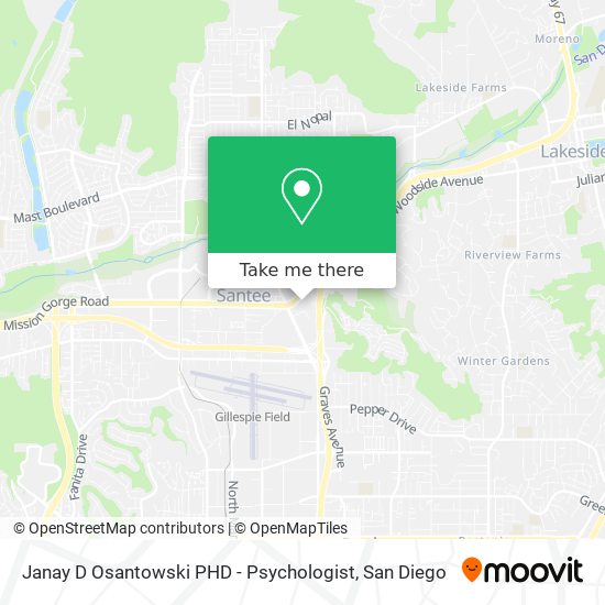 Janay D Osantowski PHD - Psychologist map