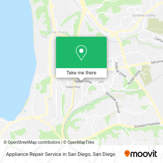 Mapa de Appliance Repair Service in San Diego