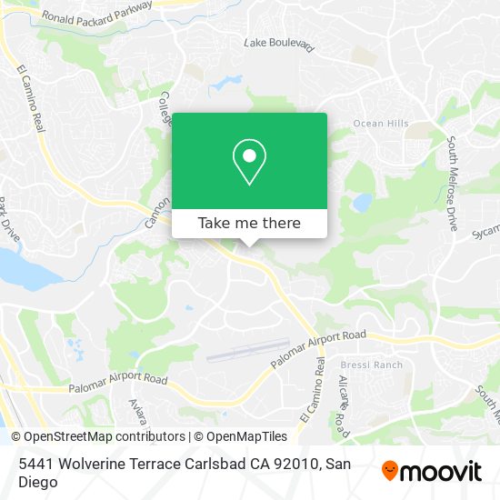 Mapa de 5441 Wolverine Terrace Carlsbad CA 92010