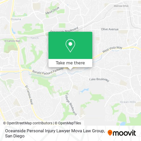 Mapa de Oceanside Personal Injury Lawyer Mova Law Group