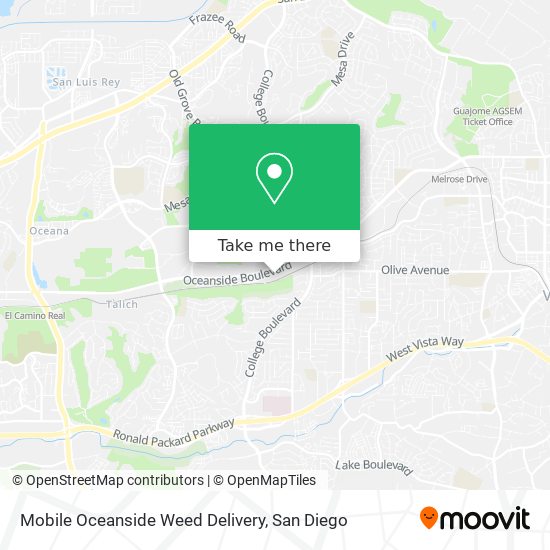 Mapa de Mobile Oceanside Weed Delivery