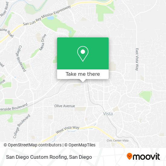 Mapa de San Diego Custom Roofing