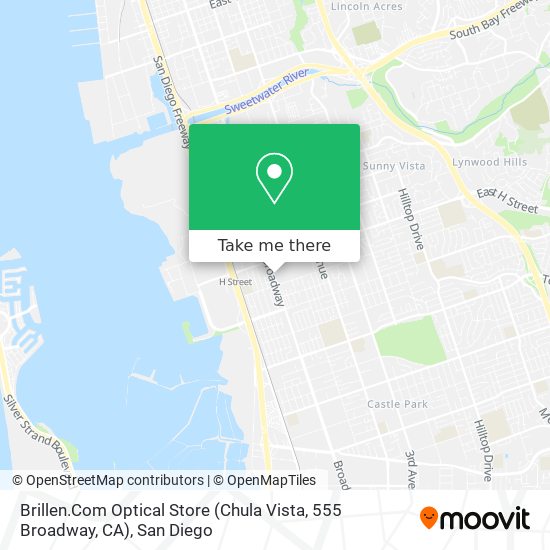 Mapa de Brillen.Com Optical Store (Chula Vista, 555 Broadway, CA)