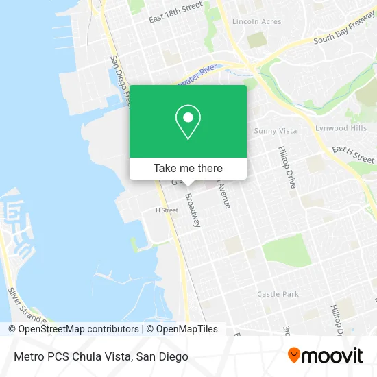 Mapa de Metro PCS Chula Vista