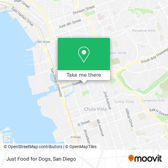 Mapa de Just Food for Dogs