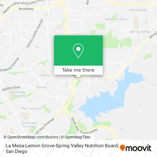 La Mesa-Lemon Grove-Spring Valley Nutrition Board map
