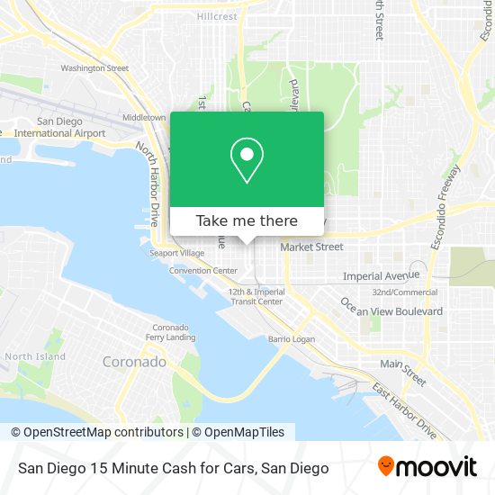 San Diego 15 Minute Cash for Cars map