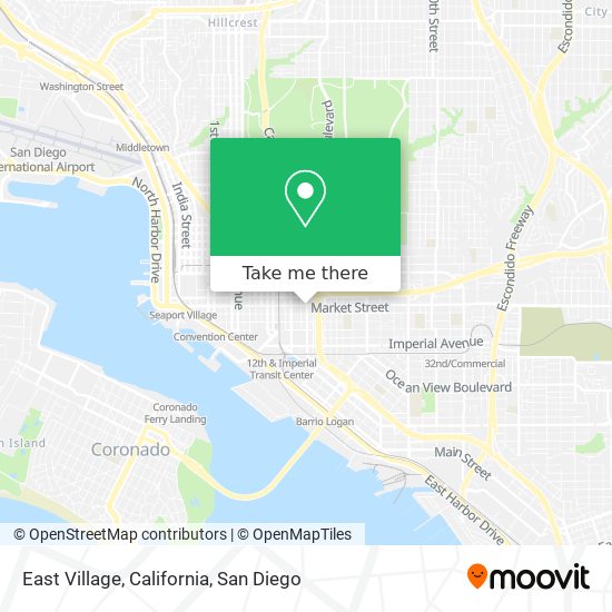 Mapa de East Village, California